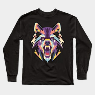 WPAP wolf face Long Sleeve T-Shirt